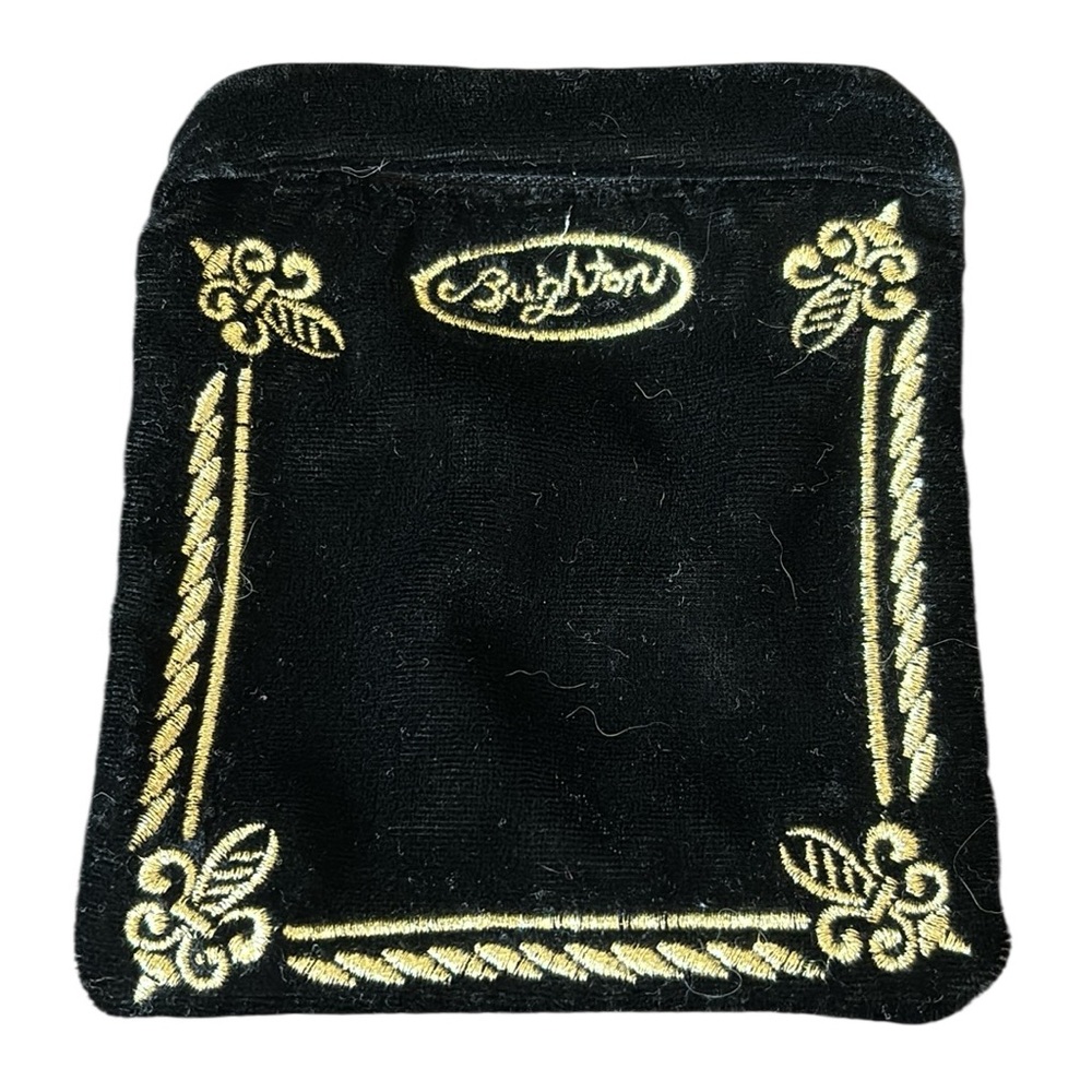 Brighton Black‎ Velvet Dust Bag Gold Embroidery